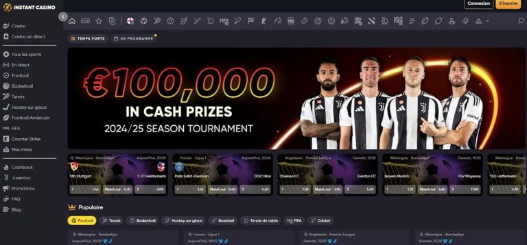 Instant Casino paris sportifs